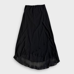 ALEX EVENINGS VINTAGE CHIFFON LAYERED MAXI SKIRT BLACK MADE IN USA SIZE MEDIUM